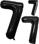 GOER Black Foil Balloons Number 7,Huge Number Balloons for 7th Birthday Party Supplies Anniversary Decorations (3 pcs,42 inch,32 inch,16inch) by TinyTreasures Baby Boutique