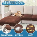 H.VERSAILTEX Velvet Stretch Sectional Couch Covers 4 Pieces Sofa Seat Cushion Covers L Shape Separate Couch Cover for Both Left/Right Sectional Couch (Large Sofa 3 Seater + 1 Chaise, Burnt Brick) by CozyNest Decor