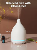 InnoGear Oil Diffuser, 300ML Ceramic Diffuser for Essential Oils Handcrafted Aromatherapy Diffuser Ultrasonic Cool Mist Humidifier with 4 Timers Waterless Auto Off for Room Office, White Base by TinyTreasures Baby Boutique