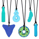 Chew Necklaces for Sensory Kids, 6 PCS Sensory Chew Necklaces for Boys Girls with ADHD, SPD, Autism, Chewing Needs, Silicone Chewy Necklaces Chew Toys for Adults Used for Reliving Anxiety and Stress by TinyTreasures Baby Boutique