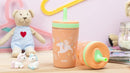 Zak Designs Unicorn Kelso Tumbler Set, Leak-Proof Screw-On Lid with Straw, Bundle for Kids Includes Plastic and Stainless Steel Cups with Bonus Sipper, 3pc Set, Non-BPA, 15 fl.oz. by TinyTreasures Baby Boutique