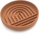 The Slowdown Bowl Silicone Slow Feeder for Cats & Kittens, Slow Eating Mealtime Solution with Lick Modern Mat Design, Reduces Gulping, Fits 1 Cup 6” Across x 1.25” Tall, Small-Terracotta by CozyNest Decor