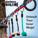 Slackers Ninjaline - 36' Intro Kit - Includes 7 Hanging Attachments - Best Outdoor Ninja Warrior Training Equipment For Kids - Build Your Very Own Backyard Obstacle Course - Rated Ages 5+ by TinyTreasures Baby Boutique