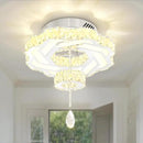 Flashing God 16 Inch Mini Chandelier Modern Crystal Chandeliers Light Semi Flush Mount Ceiling Light Fixture Small Silver Chandelier for Bedroom Hallway Kitchen Foyer by CozyNest Decor