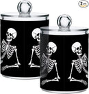 Halloween Skull 2PC Airtight Transparent Glass Storage Jar, Food Storage Container Glass, Can Store Candy, Salt, Coffee Beans, With lid, Easy To Use… by CozyNest Decor