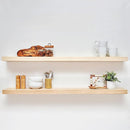 Homeforia 60 inch Wood Floating Shelf, High End Solid Natural Long Wood Shelf for Wall 60 inches, Unfinished Wooden 60inch Large Floating Shelves, Heavy Duty Bracket, 60 X 6.5 X 1.75 in, Set of 2
