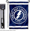 WinCraft Tampa Bay Lightning Circle Logo Garden Flag and Pole Stand Holder by GreenHaven Gardens