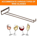 uxcell 5Pcs Wine Glass Rack, 11.81 Inch Iron Wine Glasses Rack Under Cabinet Stemware Rack - Wall Mountable Wine Glass Holder Storage Hanger for Bars Coffee Restaurants Kitchens, Bronze by CozyNest Decor
