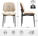 BV Dining Chairs Set of 2, PU Leather Armless Kitchen Chair in Modern Walnut Style, Mid Century Bentwood Side Chair with Metal Legs, Retro Accent Guest Chair for Kitchen Dining Room(Beige) by CozyNest Decor