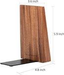 Muso Wood Book Ends, Thickened Wooden Bookends for Heavy Books, Creative Decorative Bookends for Shelves, Non-Skid Book Ends, Handmade Acacia Wood Bookends by CozyNest Decor