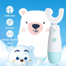 Kids Electric Toothbrush，U Shaped Toothbrush Waterproof Battery Powered 360 Automatic Sonic Toddler Toothbrushes for 8-13 Years Old for Boys Girls ，with 2 Replacement Brush Heads（Blue） by TinyTreasures Baby Boutique