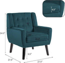 UIXE Accent Chairs Set of 2, Velvet Upholstered Armchair for Living Room, Modern Club Arm Chairs Comfy Single Sofa Button Tufted Bedroom Reading Seat - Blue by CozyNest Decor