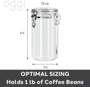 Oggi Clear Canister Airtight 72oz - Clamp Lid & Spoon - Airtight Food Storage Container, for Kitchen & Pantry Storage of Bulk, Dry Foods, Pasta, Flour, Sugar, Coffee, Rice, Tea, Spices & Herbs by CozyNest Decor