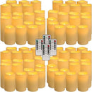 Set of 72 Flameless Led Battery Opeated (D2.2'' x H4''5''6'') Waterproof Outdoor Indoor Candles with 10-Key Remotes and Cycling 24 Hours Timer by CozyNest Decor