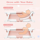 Collapsible Baby Bathtub,Baby Bath Tub with Soft Cushion & Thermometer,Baby Bathtub Newborn to Toddler 0-36 Months,Portable Travel Baby Tub by TinyTreasures Baby Boutique