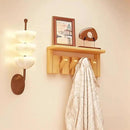 Wall Mounted Piano Key Hanger | Flip Style Hook | Entrance Wall Art Hook, Made of Oak Wood (3 Times Painted, 4 Times Polished) (Tray Beech, 4Hooks) by CozyNest Decor