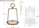 9" Wide Modern Farmhouse Metal Hurricane Candle Holder with Handmade Sturdy Glass Sleeve in Antique Brass for Pillar Candle & Plants, Hurricane Lantern, Industrial, Minimalistic (1, Brass, 9"x14") by CozyNest Decor