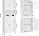 ANWBROAD 67” Bathroom Storage Cabinet Tall Storage Cabinet with Adjustable Shelves and Drawers Freestanding for Bathroom Kitchen Pantry Living Room Cabinet USBC002W by CozyNest Decor