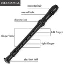 Recorder Instrument for Beginner Kids Adults,8-Hole Soprano Descant Recorder Music Flute with with Cleaning Rod & Leather Case For School Student Home Entertainment(2-Black Marble) by TinyTreasures Baby Boutique