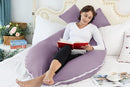 Meiz U Shaped Pregnancy Pillows for Sleeping, 65" Maternity Pillow for Full Body Support, Cooling Pregnancy Pillow with Jersey Cover, Purple by TinyTreasures Baby Boutique