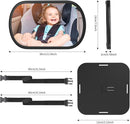 Baby Car Mirror, Safety Car Seat Mirror for Rear Facing Infant, Clear Wide View, 360°Rotation, Easily Observe the Baby Move, Secure, Shatterproof, Crash Tested and Certified (Black) by TinyTreasures Baby Boutique