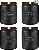 Scented Candles Set | Masculine Candle, Gifts for Men - Soy Candles for Home Scented - 4 Pack Aromatherapy Candle Gift - Scent of Vintage Oak/Cedar Oakmoss/Magnolia & Sandalwood/Pine & Clove by CozyNest Decor
