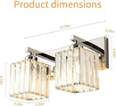Modern Bathroom Vanity Light 2-Lights Chrome Crystal Bathroom Wall Light Vanity Light Fixtures，12.59-inch Modern Minimalist Design by CozyNest Decor