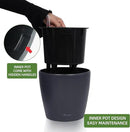 Dexceder 9x8 Inches Self Watering Planter Indoor Outdoor, Inner Pot Design, Thickened Table Flower Plant Pot with Water Level Indicator (Slate Gray Matte) by CozyNest Decor