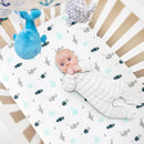 Mini Crib Sheets Set - 4 Pack, Portable Crib Sheets (38" X 24") | Multiuse for Pack n Play, Playard, Playpen, Crib, Grey by TinyTreasures Baby Boutique