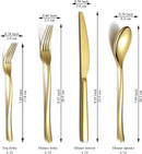 Berglander Gold Silverware Set 48pcs Service for 12, Golden Titanium Plating Stainless Steel Flatware Set, Gold Spoons Forks Knives Set for Home, Wedding, Restaurant, Hotel, Dishwasher Safe by CozyNest Decor