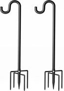 92" Shepherds Hooks for Outdoor, Extra Thick Bird Feeder Pole with 5 Prong Base, Adjustable Shepards Hook for Garden, Weddings, Hanging Plant，2 Pack by GreenHaven Gardens