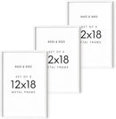 HAUS AND HUES 12x18 White Metal Picture Frames - Features Premium Aluminum, Vertical & Horizontal Hang, Shatterproof Plexiglass - Perfect for Home, Room, Office (12x18 in, White, Set of 3) by CozyNest Decor