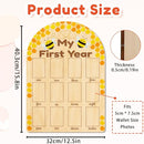 ORIGACH My First Year Baby Growth Photo Display Wood Board - 12 Months Newborn Milestones Photo Board - Neutral Baby Keepsake Board 1st Birthday Party Nursery Decor New Mom Gift - Bee by TinyTreasures Baby Boutique