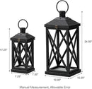Glitzhome Modern Farmhouse Wooden Lantern Hanging Decorative Candle Lantern for Outdoor & Indoor Black Set of 2 (No Glass) by CozyNest Decor