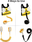 Toddler Leashes + Anti Lost Wrist Link for Kids, 4 in 1 Kid Harness Backpack Leash for Girls Boys, Kids Anti Lost Leash Cute Baby Harness Belt Strap Foldable Children Safety Leash for Park Zoo Travel by TinyTreasures Baby Boutique