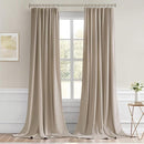 MIULEE Taupe Back Tab Blackout Curtain 96 Inch Long 2 Panels Set for Bedroom, Rod Pocket/Pinch Pleat Thermal Insulated Living Room Darkening Pleated Light Blocking Floor to Ceiling Drape by TinyTreasures Baby Boutique