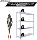60"x18"x72" Chrome Premium Metal Steel Wire Shelving 4-Tier NSF 3200 LBS MAX Capacity Heavy Duty Storage Rack for Garages, Commercial Spaces, Hospitals, & Schools w/Premium Wheels by CozyNest Decor