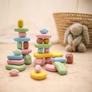 OESSUF 34PCs Stacking Rocks Balancing Stones Wooden Stacking Toys for Toddler Montessori Sorting Game by TinyTreasures Baby Boutique