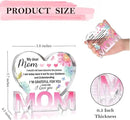 Mothers Day Gifts Best Mom Gifts -Gifts for Mom from Daughter Son - Best Mom Ever Gifts Unique Mother Birthday Acrylic Heart-Shaped Plaque Desk Decorations Present for Mom Christmas Anniversary by CozyNest Decor