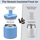 26oz Kids for Hot Food, Insulated Vacuum Food Jar with Buckle Lid, Stainless Steel Wide Mouth Leak Proof Insulated Lunch Container for School Picnic Travel, Sky Blue by TinyTreasures Baby Boutique