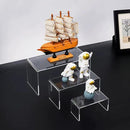 HIIMIEI Acrylic Risers for Display Clear 3-Tier Risers Stands Showcase for Amiibo Funko Pop Figures, Dessert, Jewelry-8.4"x 6.3"x 4.3" (2 Sets) by CozyNest Decor