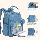BabbleRoo Diaper Bag Backpack - Baby Essentials Travel Tote - Multi function Waterproof Diaper Bag, Travel Essentials Baby Bag with Changing Pad, Stroller Straps & Pacifier Case - Unisex, Light Blue by TinyTreasures Baby Boutique