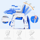 Costzon Baby High Chair, 3 in 1 Infant Table and Chair Set, Convertible Booster Seat with 3-Position Adjustable Feeding Tray, Adjustable Seat Back, 5-Point Harness (Blue) by TinyTreasures Baby Boutique