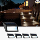 Solar Lights Outdoor, Waterproof Solar Powered Deck Step Lights for Patio Garden Backyard Garage Driveway Pathway Outside Wall Lighting (Cool White/4 Pack) by GreenHaven Gardens