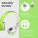 LilGadgets Connect+ Wired Kids Headphones for School with Mic, Volume Limited & Noise Reduction, On-Ear Headset with Cord, SharePort Technology for Multiple Kids & SoftTouch Padding, Green by TinyTreasures Baby Boutique