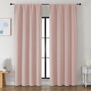 Simplebrand Ava Blush Blackout Curtains for Bedroom 90 Inches Long 2 Panels Set, Solid Privacy Energy Saving Living Room Window Treatment Curtains Blackout Drapes, W50 x L90 Inch, Blush by TinyTreasures Baby Boutique