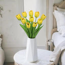 Artificial Tulips Flowers – 20" Long Stem Faux Tulips, 10PCS Real Touch Fake Yellow Tulip for Vase, Farmhouse, Kitchen, Spring & Wedding Home Decor by CozyNest Decor