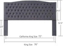 24KF Upholstered Tufted Button Linen Fabric Headboard,Comfortable Fashional Headboard King/CA King Size,Dark Gray by CozyNest Decor