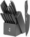 ZHANG XIAO QUAN SINCE 1628 15Pcs Knife Sets for Kitchen with Block,Knife Set with Built-in Sharpener Dishwasher Safe（Master A） by CozyNest Decor