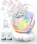 Rechargeable Bubble Machine, Bubble Maker for Kids with Colorful LED Light, Make Large Bubbles, 600mL Capacity - Outdoor Party Birthday Halloween Toys Gifts for Toddlers Ages 3+ Boys Girls by TinyTreasures Baby Boutique